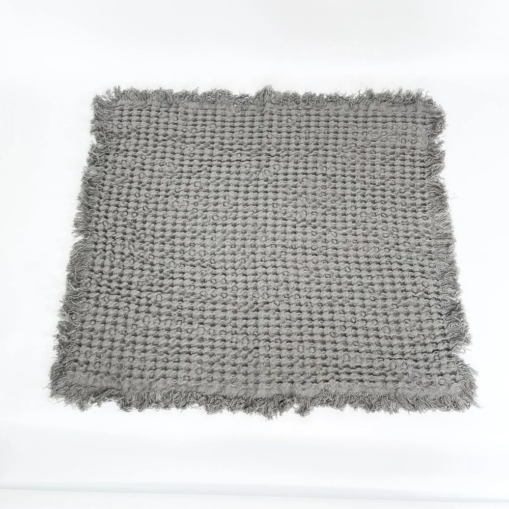 Mud Pie Gray Waffle Weave Cotton Napkin Set of 4